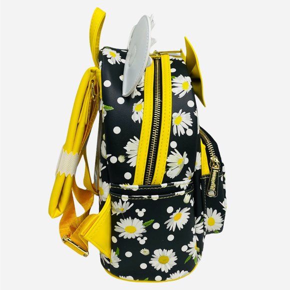 Loungefly Disney Minnie Mouse Daisies Mini Backpack, Ears, and Necklace Set - Picture 11 of 14